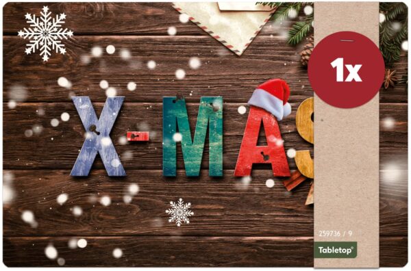 matches21 - Webshop Tischsets Platzsets MOTIV abwaschbar Weihnachten XMAS Holz Schneeflocken 126242 21 1 20