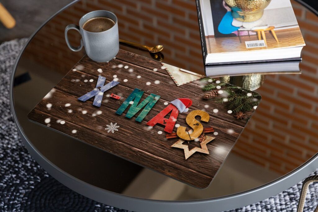 matches21 - Webshop Tischsets Platzsets MOTIV abwaschbar Weihnachten XMAS Holz Schneeflocken 126242 27 1 26