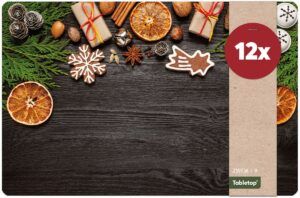 matches21 - Webshop Tischsets Platzsets MOTIV abwaschbar Weihnachtsdeko Gewuerze Holz Weihnachten 126244 12 1 33