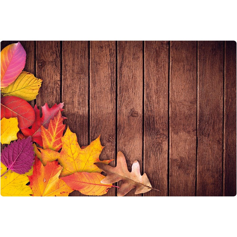 matches21 - Webshop Tischsets Platzsets MOTIV abwaschbar buntes Herbstlaub Blaetter Holz bunt 126260 1 1 16