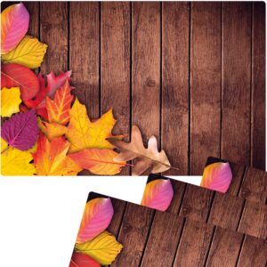 matches21 - Webshop Tischsets Platzsets MOTIV abwaschbar buntes Herbstlaub Blaetter Holz bunt 126260 2 1 24