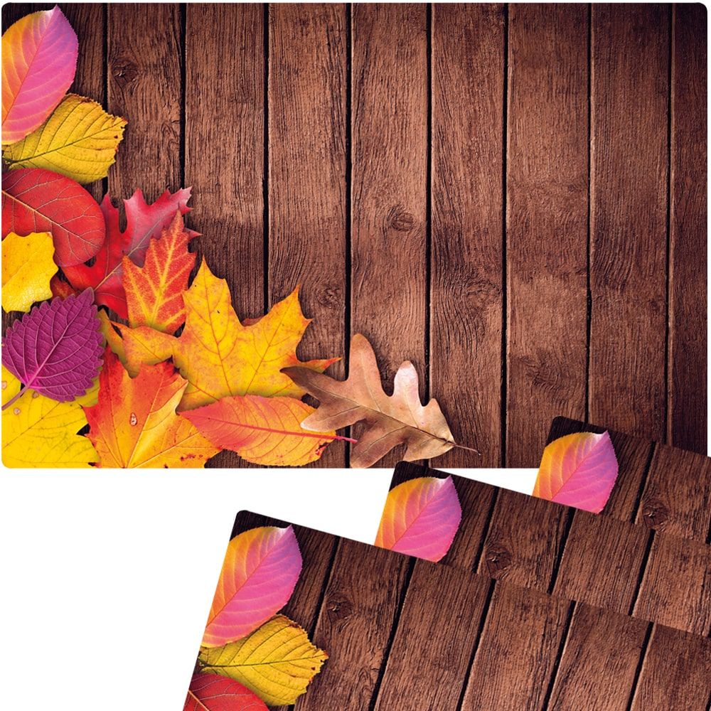 matches21 - Webshop Tischsets Platzsets MOTIV abwaschbar buntes Herbstlaub Blaetter Holz bunt 126260 2 1 17