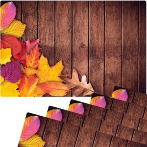 matches21 - Webshop Tischsets Platzsets MOTIV abwaschbar buntes Herbstlaub Blaetter Holz bunt 126260 3 1 25