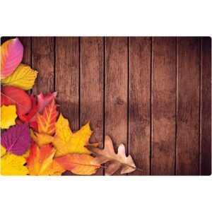 matches21 - Webshop Tischsets Platzsets MOTIV abwaschbar buntes Herbstlaub Blaetter Holz bunt 126260 6 1 28