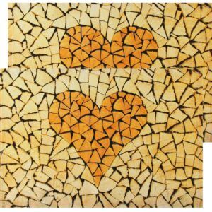 matches21 - Webshop Tischsets Platzsets Textil CLOTH Herz Holz Holzscheite Holzoptik braun 2er 45x30 cm 125581 1 5