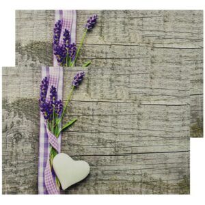 matches21 - Webshop Tischsets Platzsets Textil CLOTH Lavendel Herzen Holz lila weiss 2er Set 45x30 cm 125052 1 6