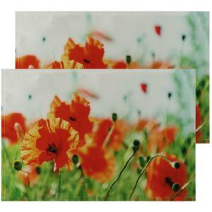 matches21 - Webshop Tischsets Platzsets Textil CLOTH Mohnblumen Blumen rot gruen 2er Set45x30 cm 125032 1 18