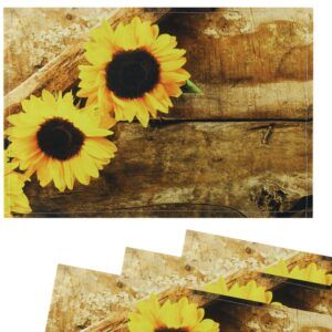 matches21 - Webshop Tischsets Platzsets Textil CLOTH Sonnenblumen Holz gelb braun 4er Set 45x30 cm 125035 1 17