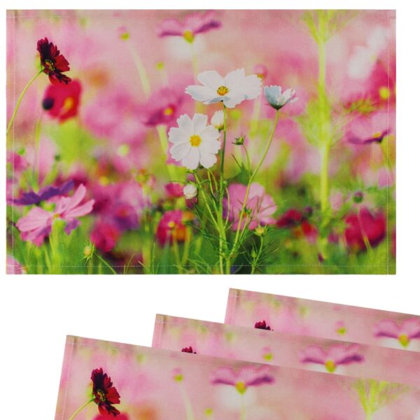 matches21 - Webshop Tischsets Stoff CLOTH waschbar Fruehling Blumen pink weiss Blumenwiese 126333 1 13