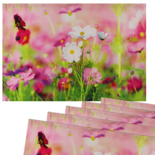 matches21 - Webshop Tischsets Stoff CLOTH waschbar Fruehling Blumen pink weiss Blumenwiese 126333 1 1 14