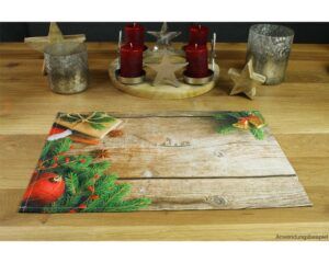 matches21 - Webshop Tischsets Stoff CLOTH waschbar Geschenk Kugeln Gewuerze Holz Weihnachten 126219 7 1 30