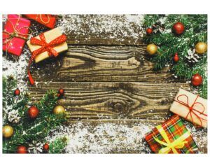 matches21 - Webshop Tischsets Stoff CLOTH waschbar Geschenke Weihnachten Holz Schnee Kugeln 126217 1 6