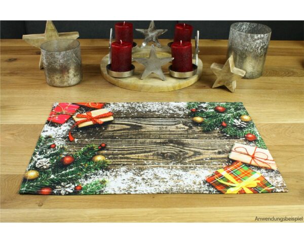 matches21 - Webshop Tischsets Stoff CLOTH waschbar Geschenke Weihnachten Holz Schnee Kugeln 126217 7 1 22