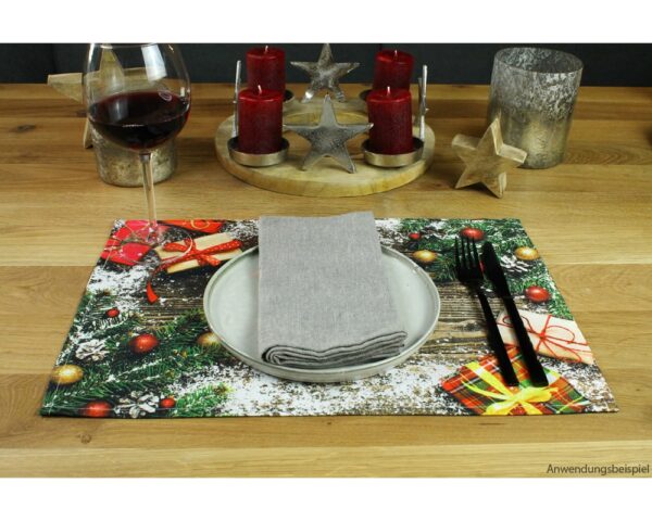 matches21 - Webshop Tischsets Stoff CLOTH waschbar Geschenke Weihnachten Holz Schnee Kugeln 126217 8 1 23