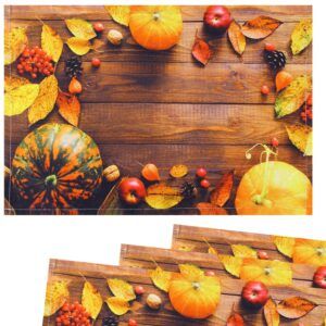 matches21 - Webshop Tischsets Stoff CLOTH waschbar Herbstfruechte Kuerbisse Holzbrett braun orange 126256 2 1 18