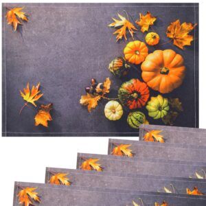 matches21 - Webshop Tischsets Stoff CLOTH waschbar Kuerbisse Herbstlaub Herbst Beton bunt 126251 3 1 19