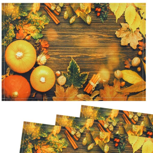 matches21 - Webshop Tischsets Stoff CLOTH waschbar Kuerbisse Herbstlaub Zimtstangen Holz bunt 126254 2 1 13