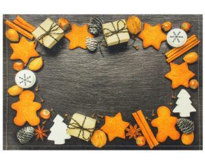 matches21 - Webshop Tischsets Stoff CLOTH waschbar Lebkuchen Gewuerze Tannenzapfen Schiefer 126220 1 1 10