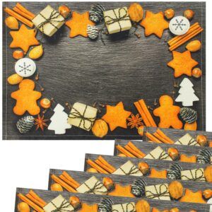 matches21 - Webshop Tischsets Stoff CLOTH waschbar Lebkuchen Gewuerze Tannenzapfen Schiefer 126220 3 1 12