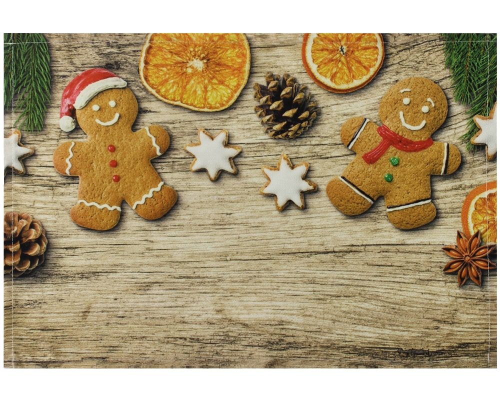 matches21 - Webshop Tischsets Stoff CLOTH waschbar Lebkuchenmaenner Deko Holz Weihnachten 126207 1 1 2
