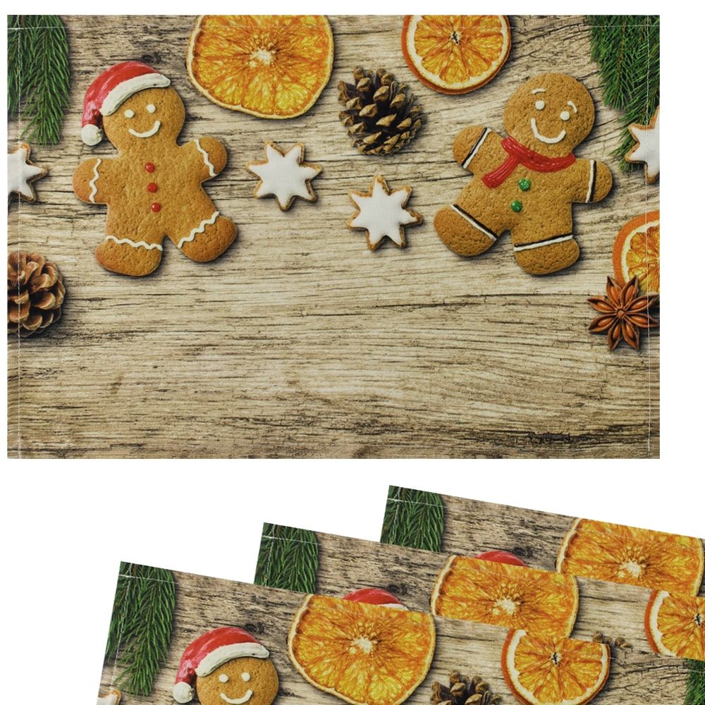 matches21 - Webshop Tischsets Stoff CLOTH waschbar Lebkuchenmaenner Deko Holz Weihnachten 126207 2 1 3