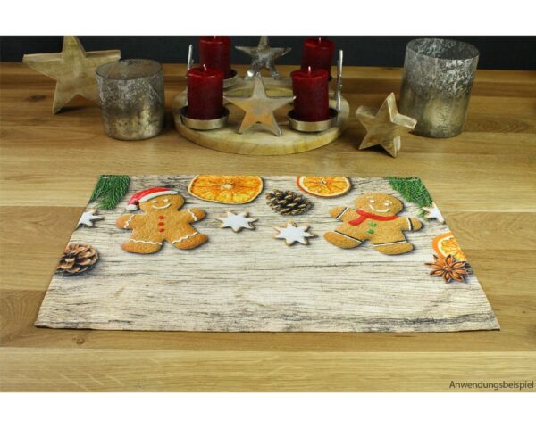 matches21 - Webshop Tischsets Stoff CLOTH waschbar Lebkuchenmaenner Deko Holz Weihnachten 126207 7 1 22