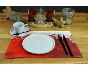 matches21 - Webshop Tischsets Stoff CLOTH waschbar Schneeflocken Weihnachten 126204 7 1 30