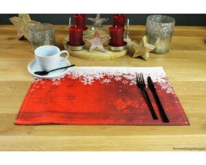 matches21 - Webshop Tischsets Stoff CLOTH waschbar Schneeflocken Weihnachten 126204 8 1 31