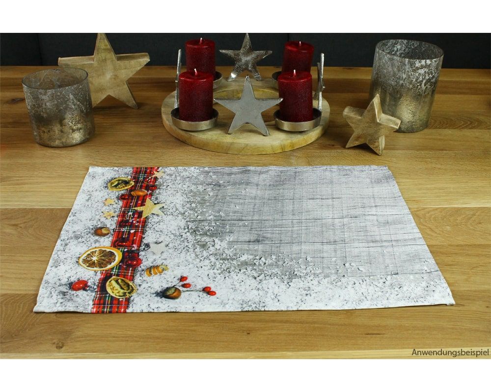 matches21 - Webshop Tischsets Stoff CLOTH waschbar Stoffband Weihnachtsdeko Holz Weihnachten 126212 7 1 6