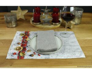 matches21 - Webshop Tischsets Stoff CLOTH waschbar Stoffband Weihnachtsdeko Holz Weihnachten 126212 8 1 15