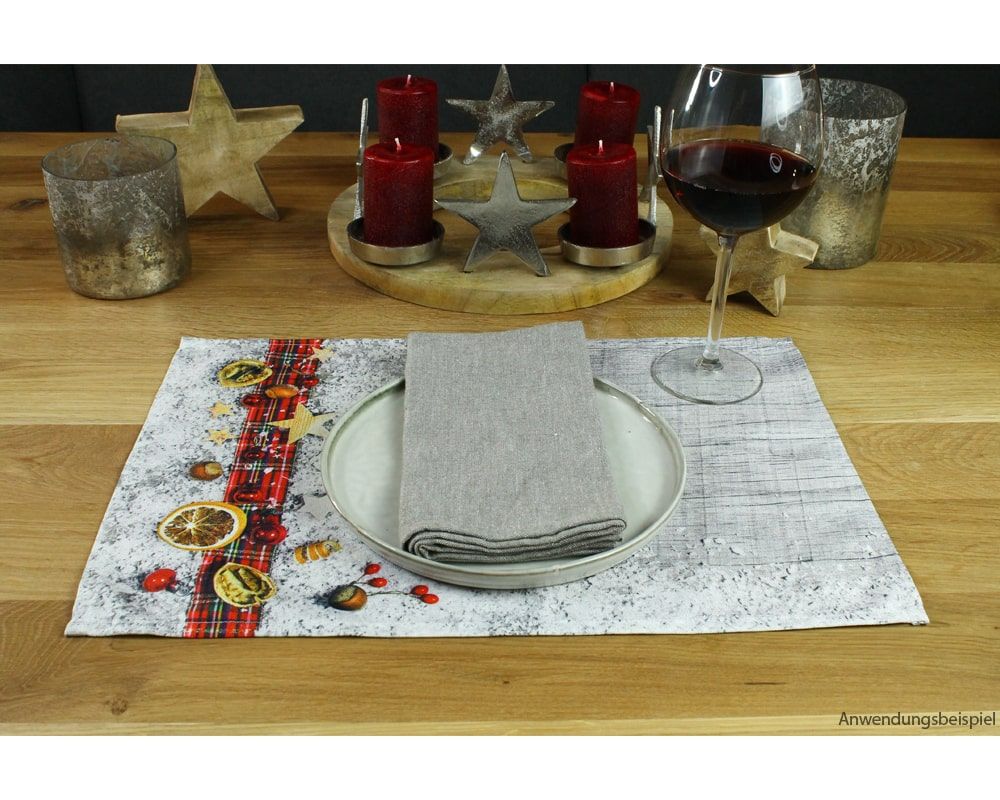 matches21 - Webshop Tischsets Stoff CLOTH waschbar Stoffband Weihnachtsdeko Holz Weihnachten 126212 8 1 7