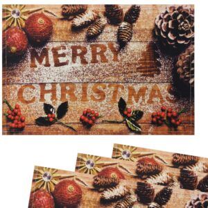 matches21 - Webshop Tischsets Stoff CLOTH waschbar Weihnachten MERRY CHRISTMAS Holz 126213 2 1 11