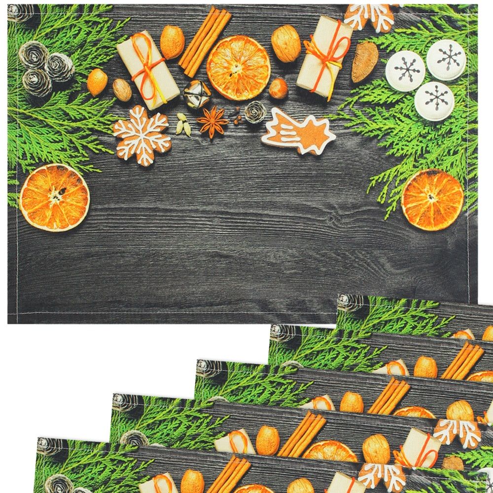 matches21 - Webshop Tischsets Stoff CLOTH waschbar Weihnachtsdeko Gewuerze Holz Weihnachten 126221 3 1 4