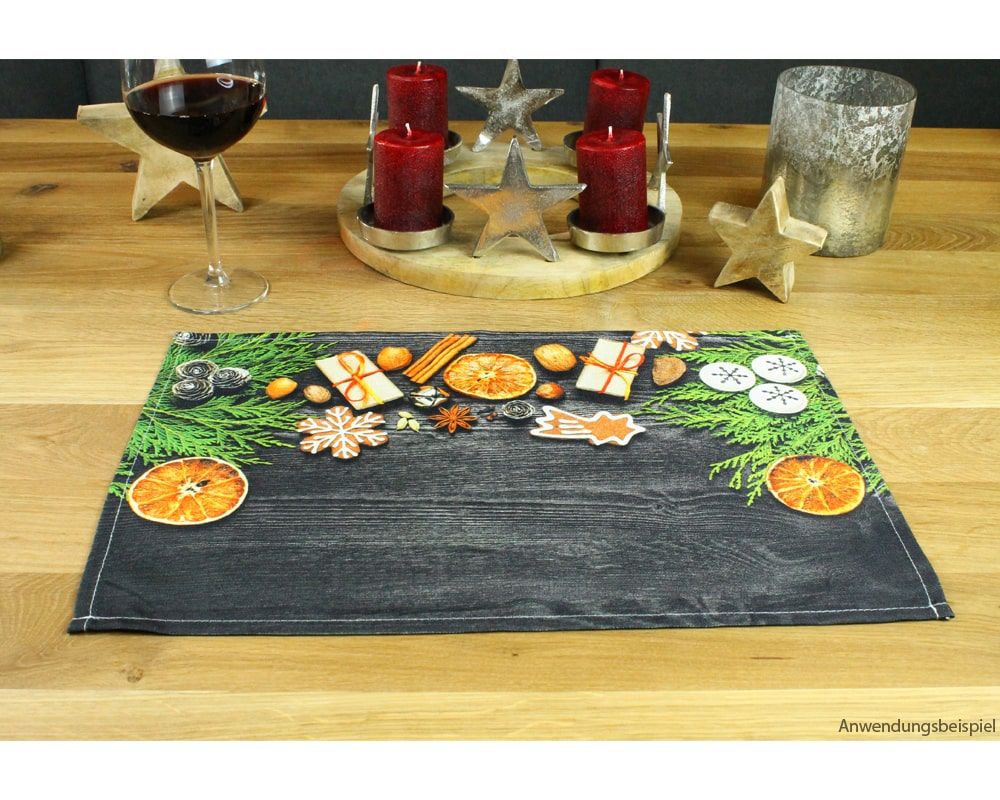 matches21 - Webshop Tischsets Stoff CLOTH waschbar Weihnachtsdeko Gewuerze Holz Weihnachten 126221 4 1 5