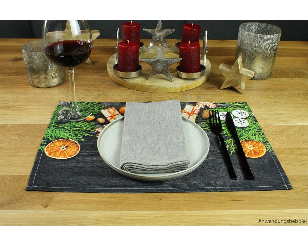 matches21 - Webshop Tischsets Stoff CLOTH waschbar Weihnachtsdeko Gewuerze Holz Weihnachten 126221 5 1 6