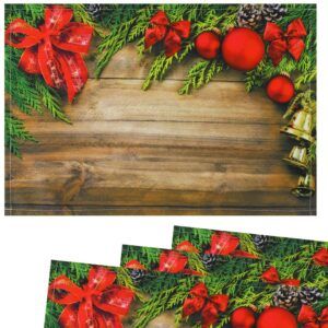 matches21 - Webshop Tischsets Stoff CLOTH waschbar Weihnachtsdeko Schleifen Gloeckchen Holz 126215 1 1 27