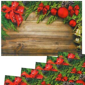 matches21 - Webshop Tischsets Stoff CLOTH waschbar Weihnachtsdeko Schleifen Gloeckchen Holz 126215 2 1 28