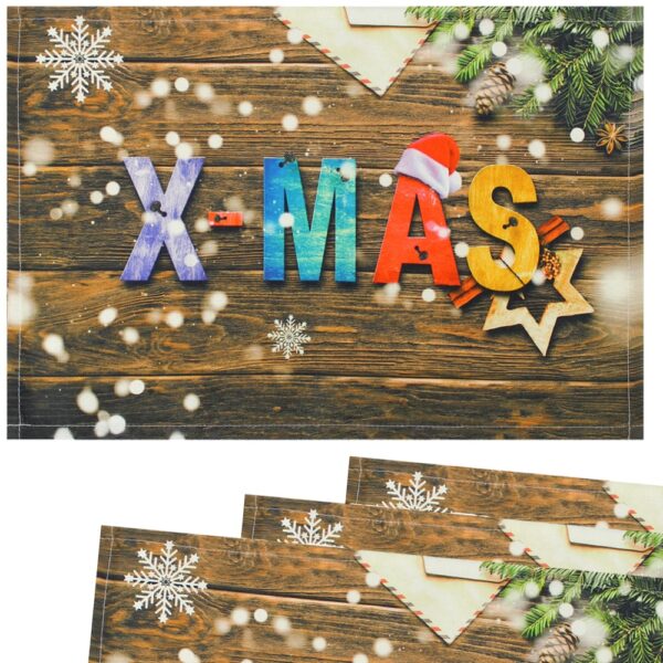 matches21 - Webshop Tischsets Stoff CLOTH waschbar Weihnachtsdeko XMAS Holz Schneeflocken 126218 2 1 19