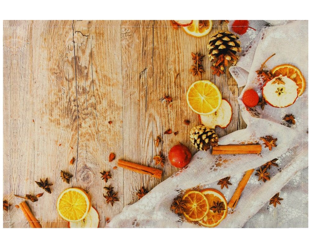 matches21 - Webshop Tischsets Stoff CLOTH waschbar Weihnachtsgewuerze Zapfen Holz Weihnachten 126216 1 1 2
