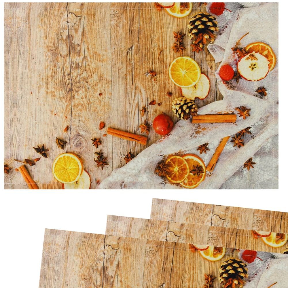 matches21 - Webshop Tischsets Stoff CLOTH waschbar Weihnachtsgewuerze Zapfen Holz Weihnachten 126216 2 1 3