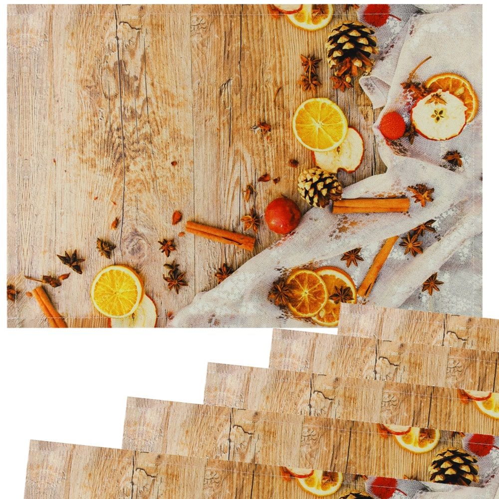 matches21 - Webshop Tischsets Stoff CLOTH waschbar Weihnachtsgewuerze Zapfen Holz Weihnachten 126216 4 1 4