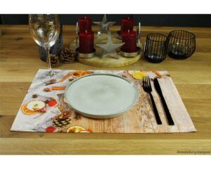 matches21 - Webshop Tischsets Stoff CLOTH waschbar Weihnachtsgewuerze Zapfen Holz Weihnachten 126216 8 1 15