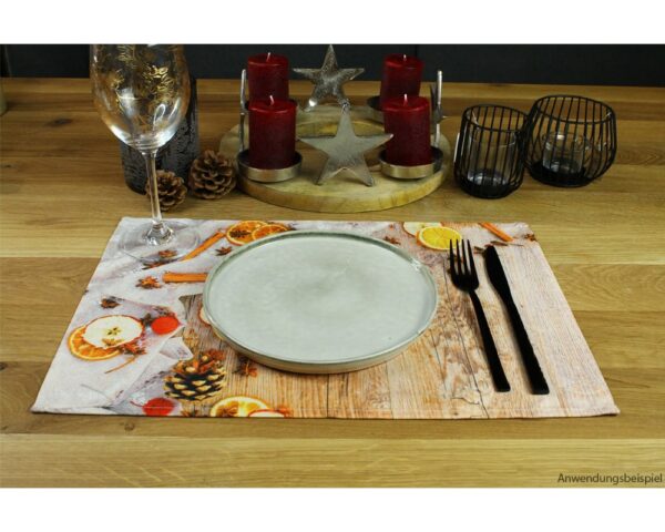 matches21 - Webshop Tischsets Stoff CLOTH waschbar Weihnachtsgewuerze Zapfen Holz Weihnachten 126216 8 1 23