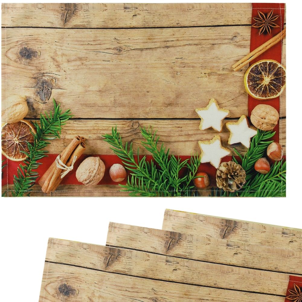 matches21 - Webshop Tischsets Stoff CLOTH waschbar Weihnachtsgewuerze Zimtsterne Weihnachten 126210 2 1 3