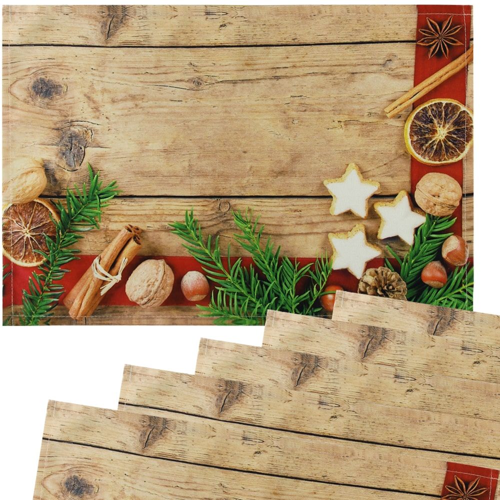 matches21 - Webshop Tischsets Stoff CLOTH waschbar Weihnachtsgewuerze Zimtsterne Weihnachten 126210 3 1 4