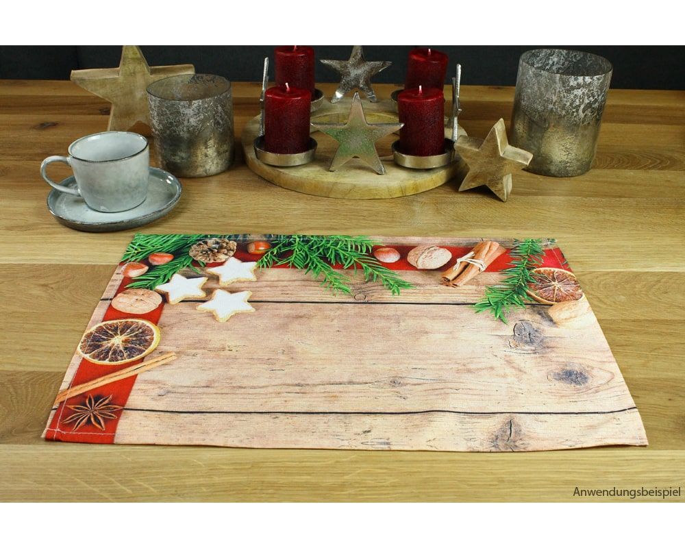 matches21 - Webshop Tischsets Stoff CLOTH waschbar Weihnachtsgewuerze Zimtsterne Weihnachten 126210 7 1 6
