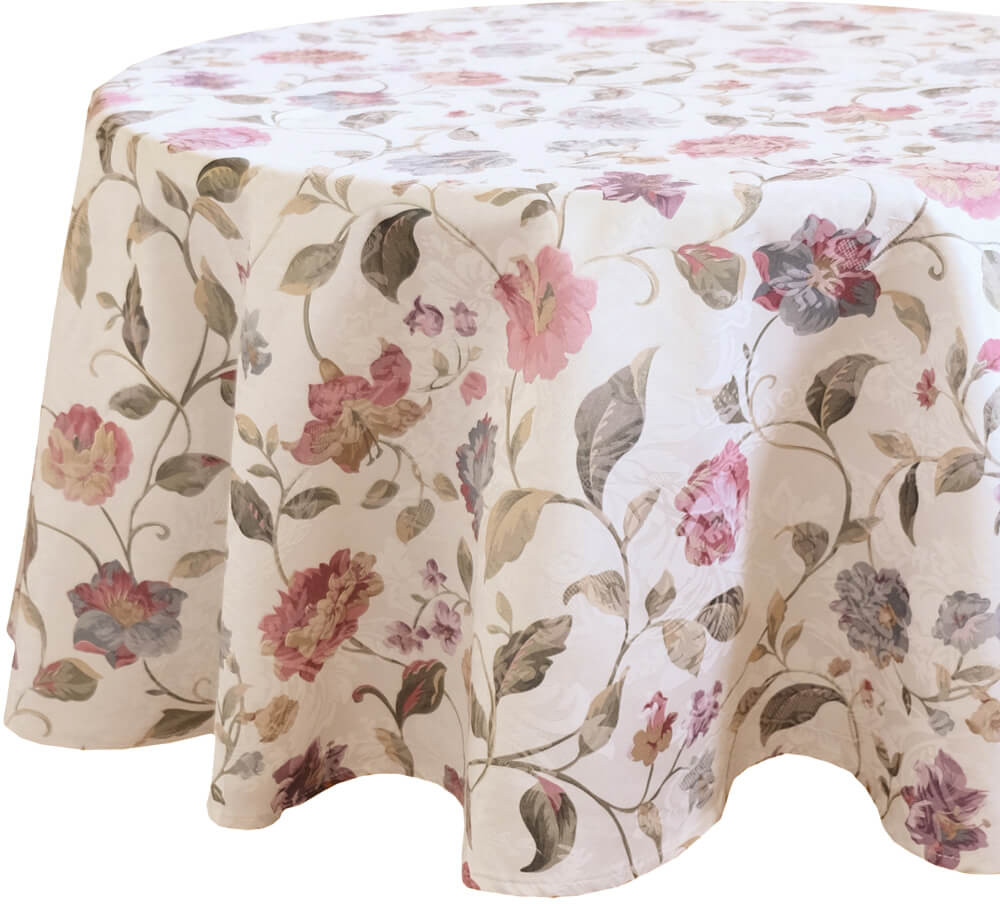 matches21 Tischtuch Tischdecke bunte Blumen auf Jaquard Stoff Tischwaesche 130 cm 121141 1 1