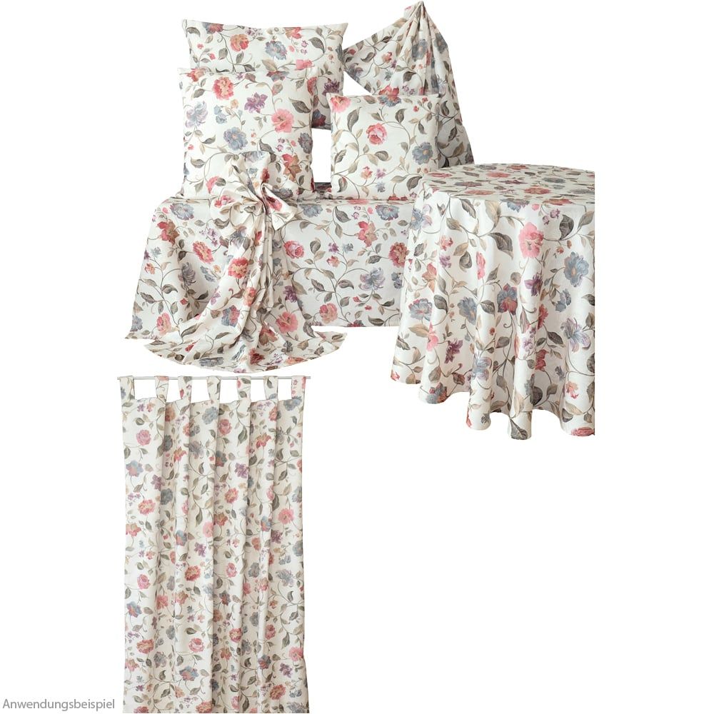 matches21 Tischtuch Tischdecke bunte Blumen auf Jaquard Stoff Tischwaesche 130 cm 121141 1 1 2