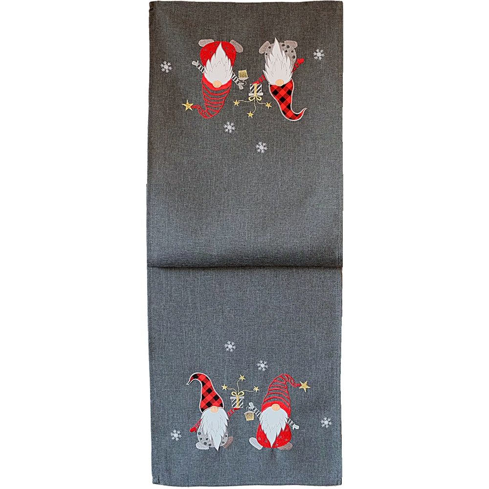 matches21 - Webshop Tischwaesche CARINA Wichtel Winter Stick Mitteldecken bunt Polyester 3 Modelle 125833 3 1 4