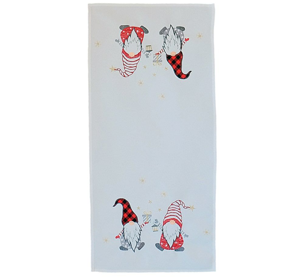 matches21 - Webshop Tischwaesche CARINA Wichtel Winter Stick Mitteldecken weiss bunt Poly 3 Modelle 125835 1 1 3